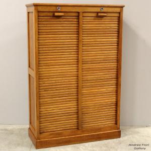 Antiker Rolladenschrank Eichenholz